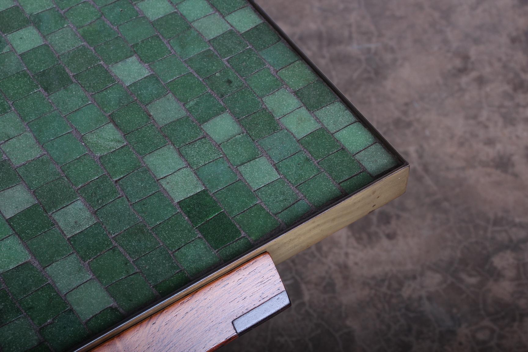 Dunbar X-Base Table with Murano Glass Tile Top 9