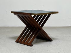 Dunbar X-Base Table with Murano Glass Tile Top