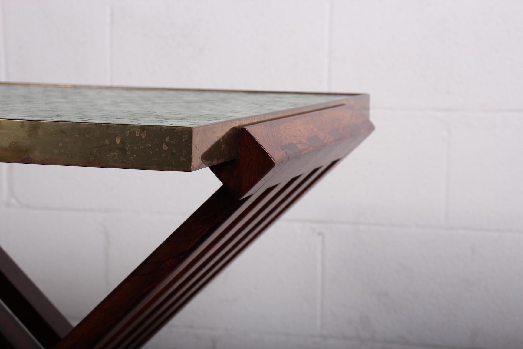 Dunbar X-Base Table with Murano Glass Tile Top 3