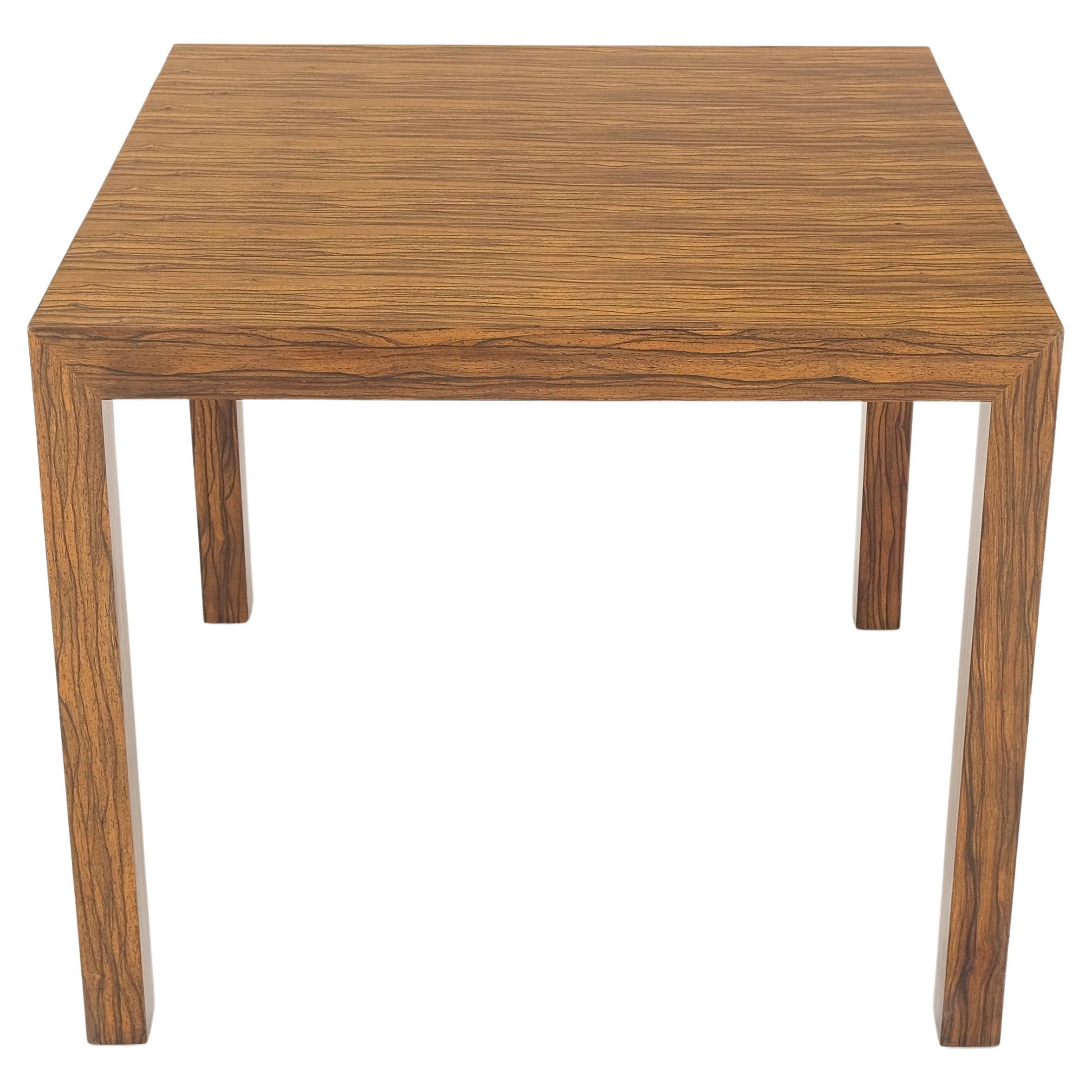 Dunbar Zebra Wood Square Side Lamp Occasional Coffee Table Stand Mint! For Sale