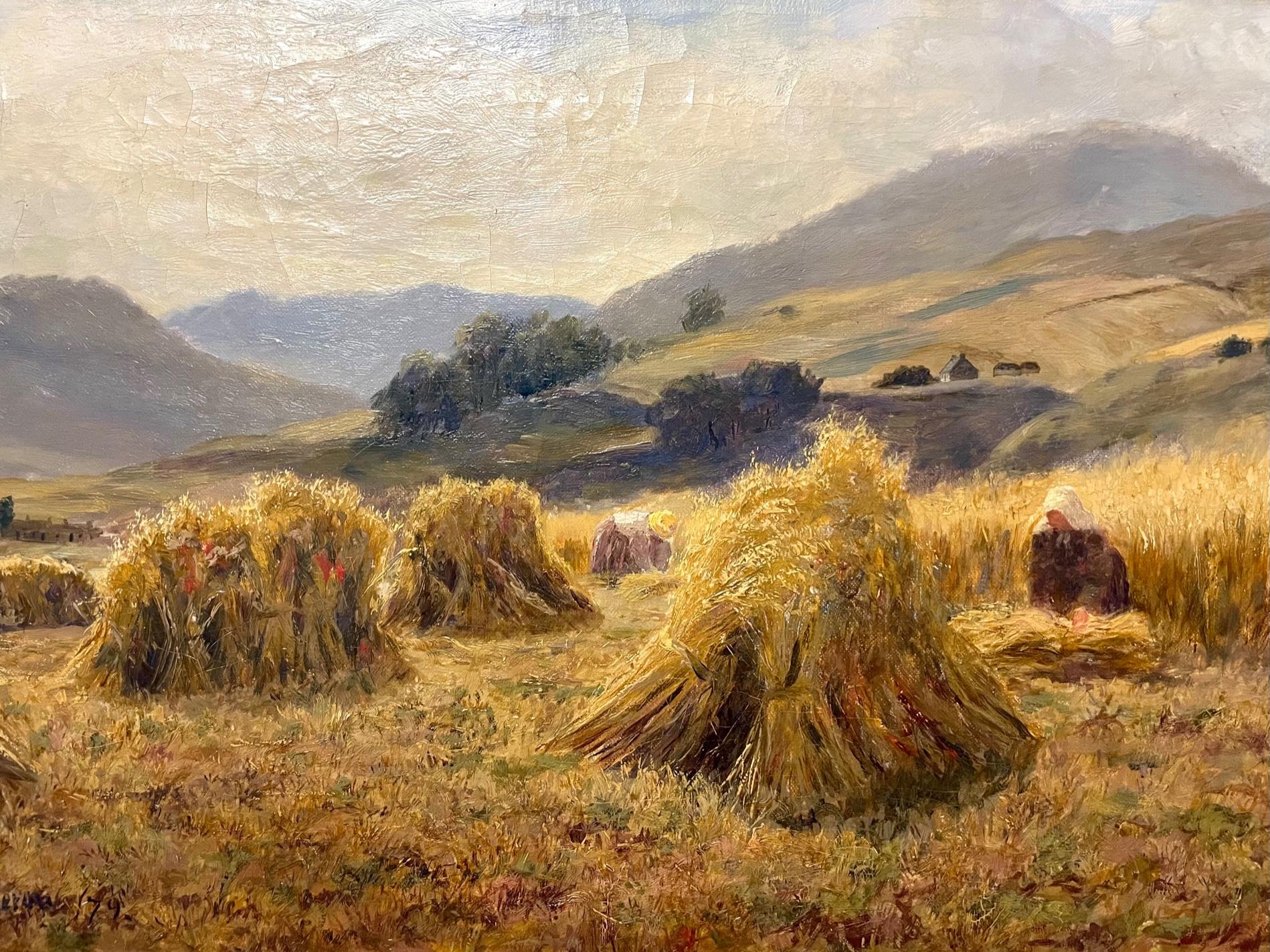 Haystacks in the Highlands - Naturalistic Painting by Duncan Cameron