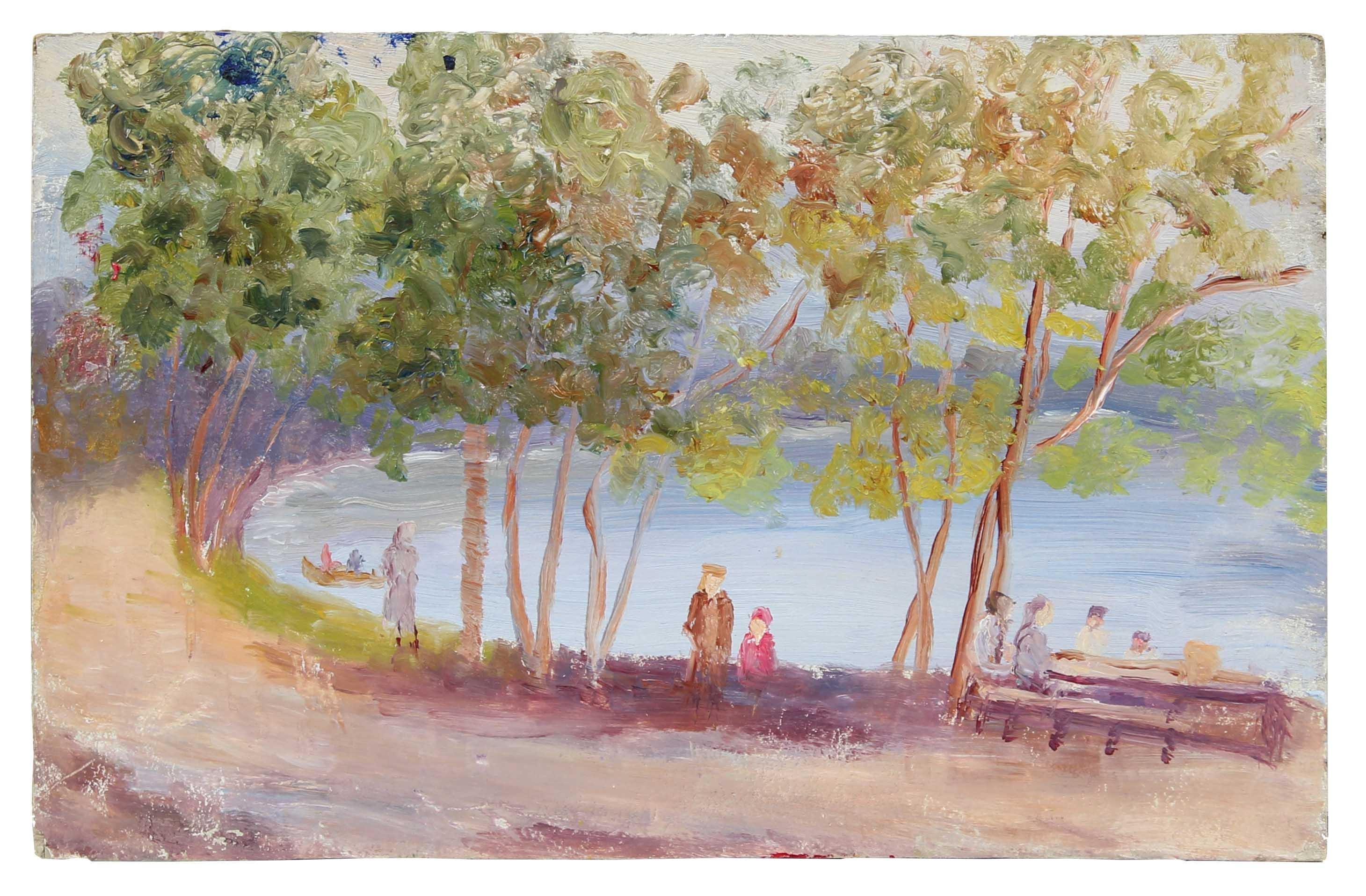 Duncan Davidson Landscape Painting - Impressionist Coastal Landscape, Oil Painting, Circa 1900-1930s
