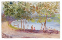 Impressionist Coastal Landscape, Oil Painting, Circa 1900-1930s