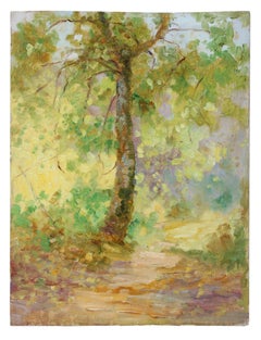 Impressionist Forest Landscape, Oil Painting, Circa 1900-1930s