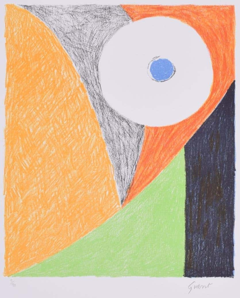 Interior abstract 1973 lithograph by Duncan Grant