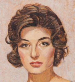 Duncan Hannah, Anouk (Aimée), oil on canvas (figurative, portrait, sixties)