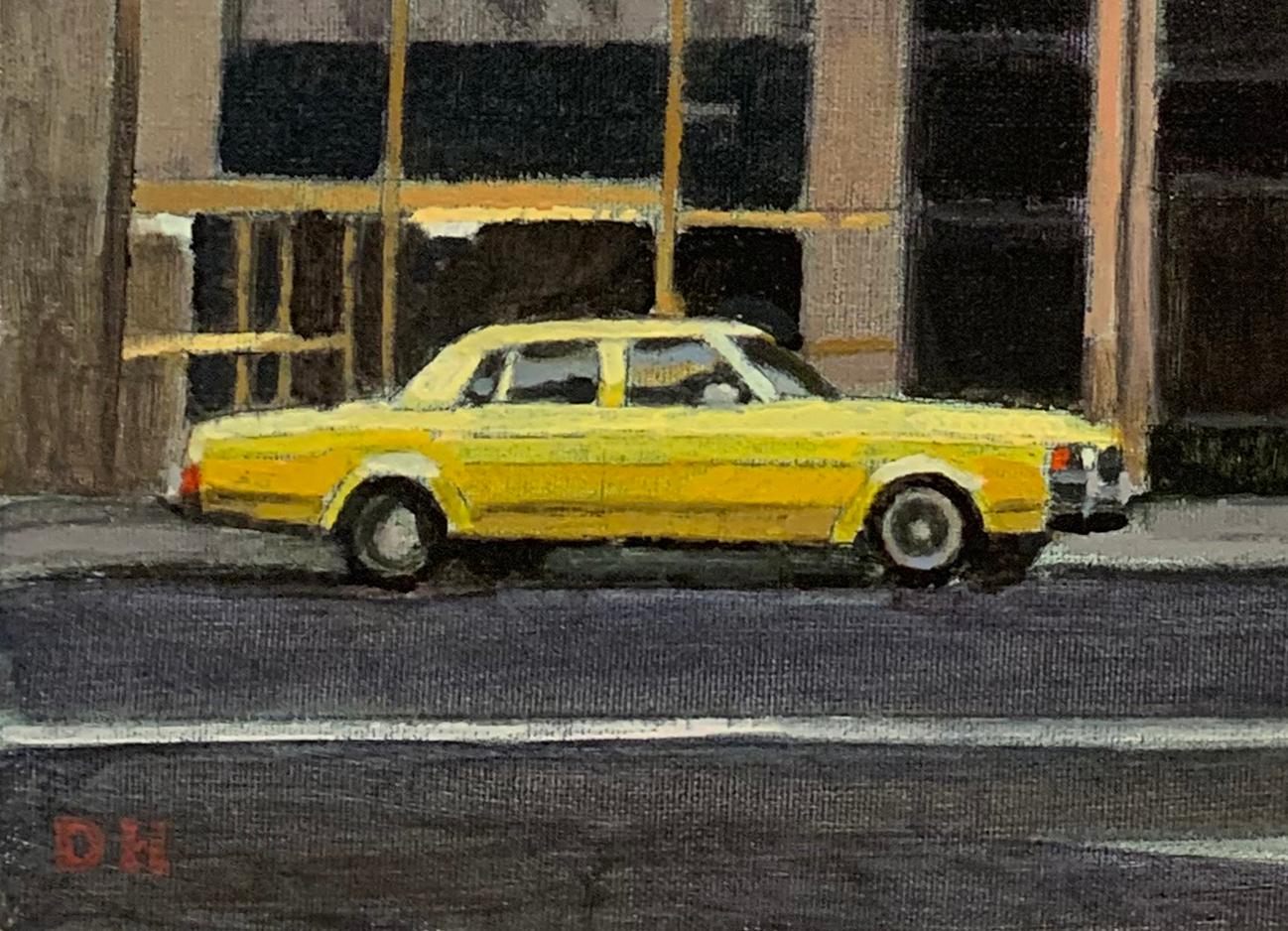 Duncan Hannah, Madison, 2002, oil on canvas (painting, New York, taxi, yellow) For Sale 1