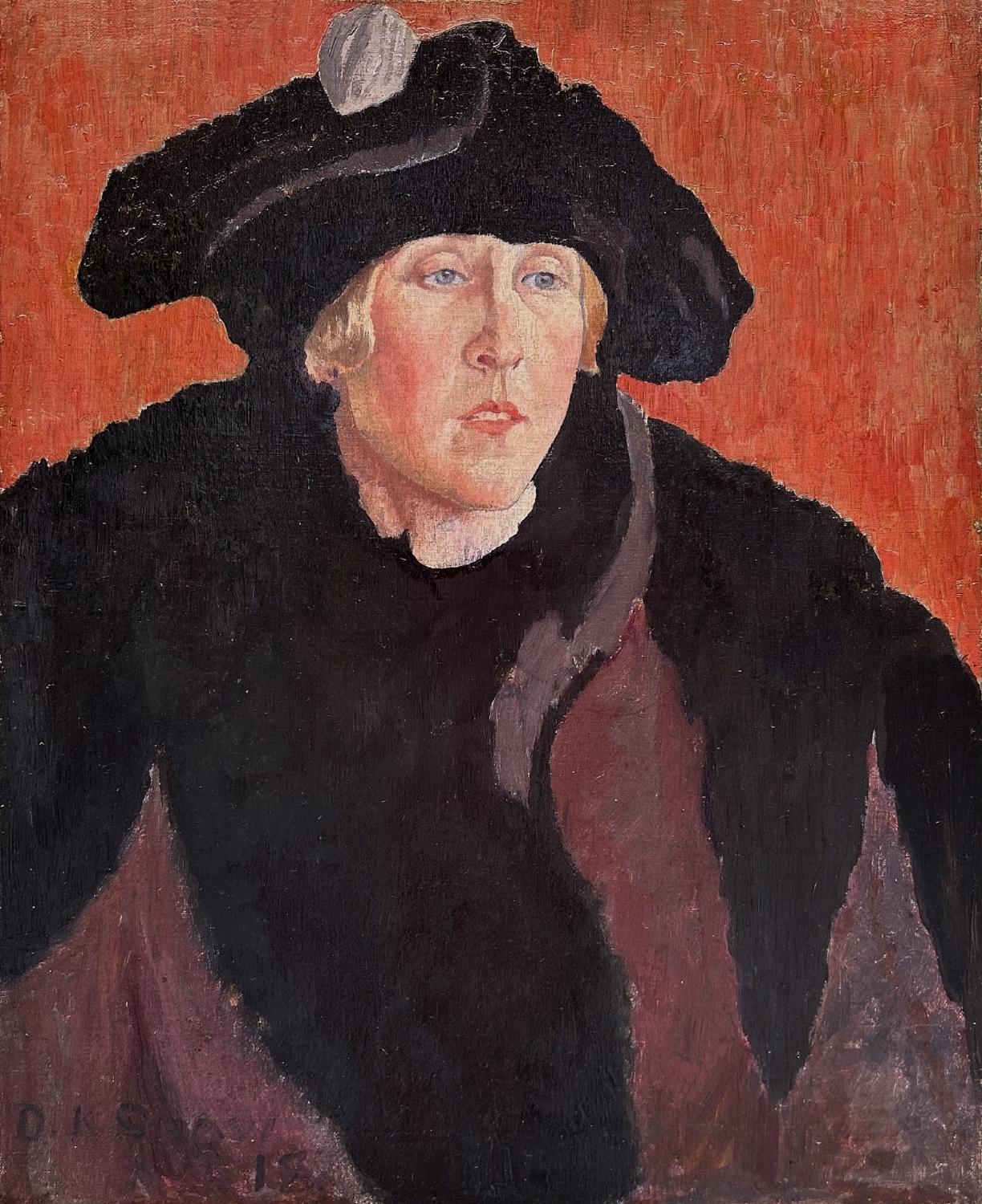 Porträt einer Dame – Painting von Duncan Keith Shaw