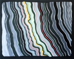 Magna Wave 8- Abstract, Acrylic Paint, Canvas, Green, Blue, Red, Pink, Yellow
