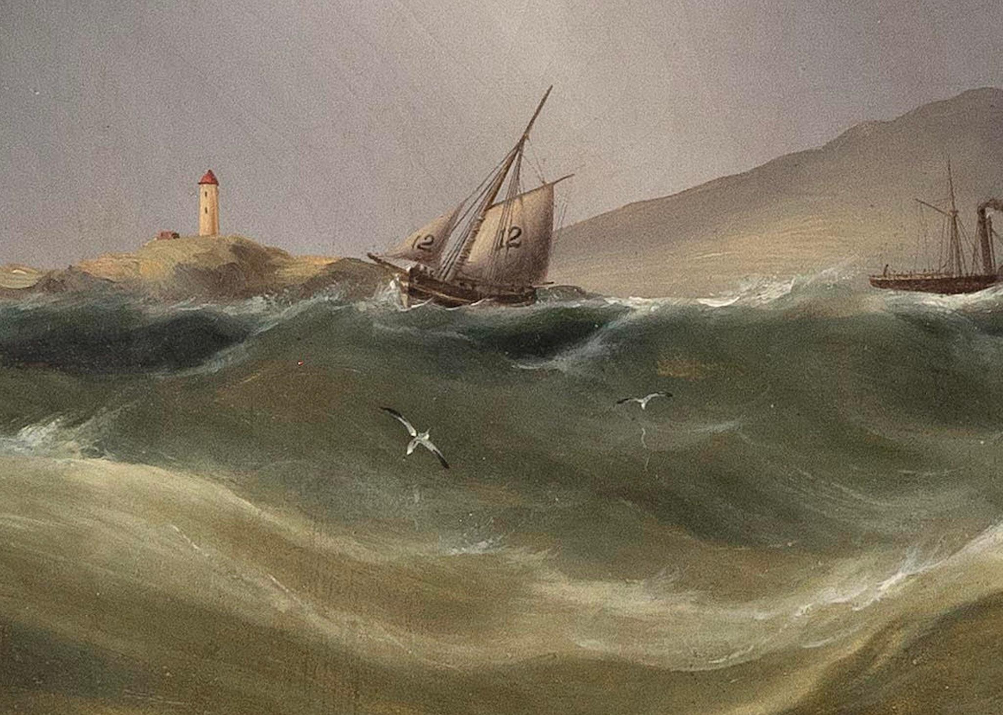 Portrait du navire Plymouth Rock - Painting de Duncan McFarlane