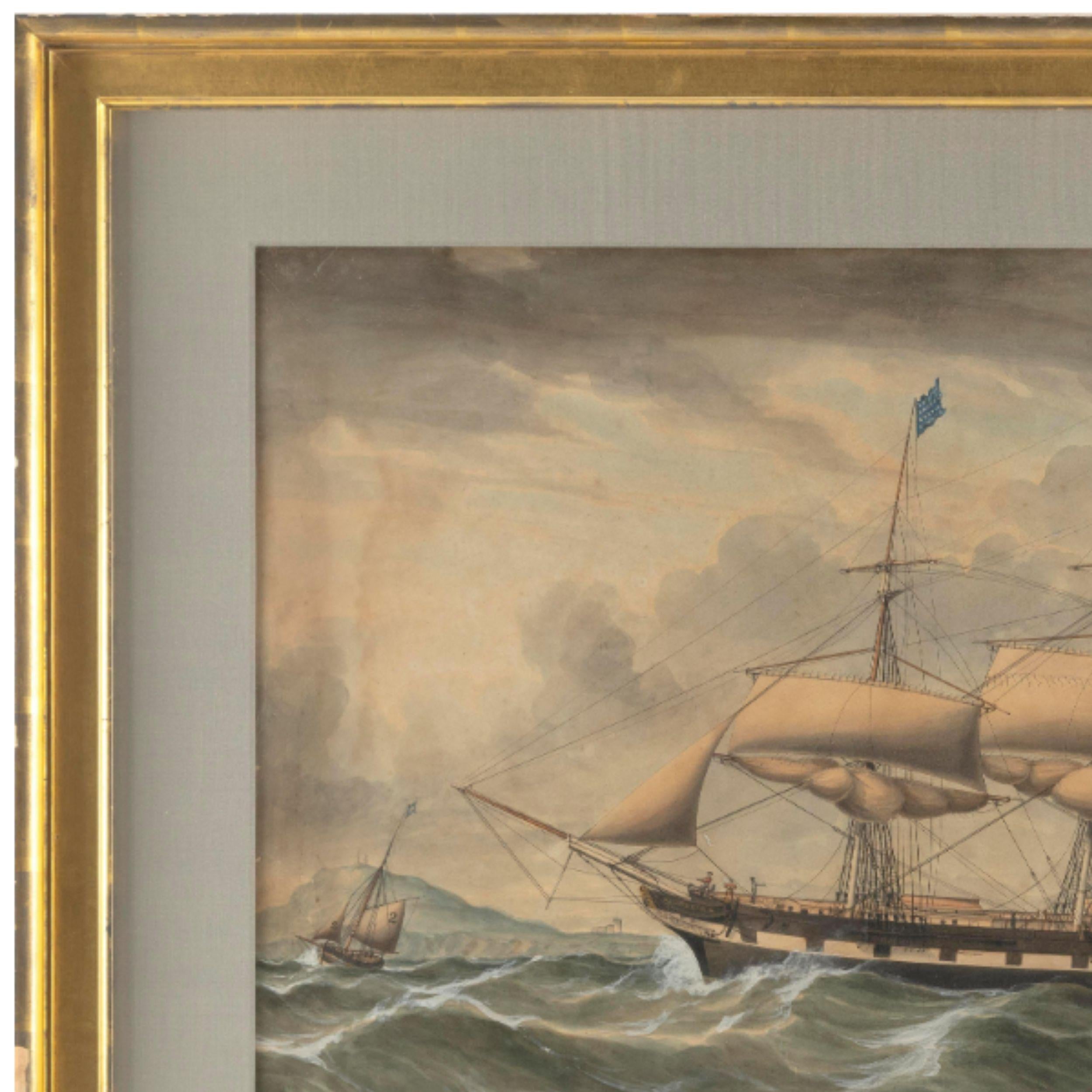 „The Packet Sunbeam Of Boston Picking Up The Liverpool Pilot In Heavy Gale“ im Angebot 2