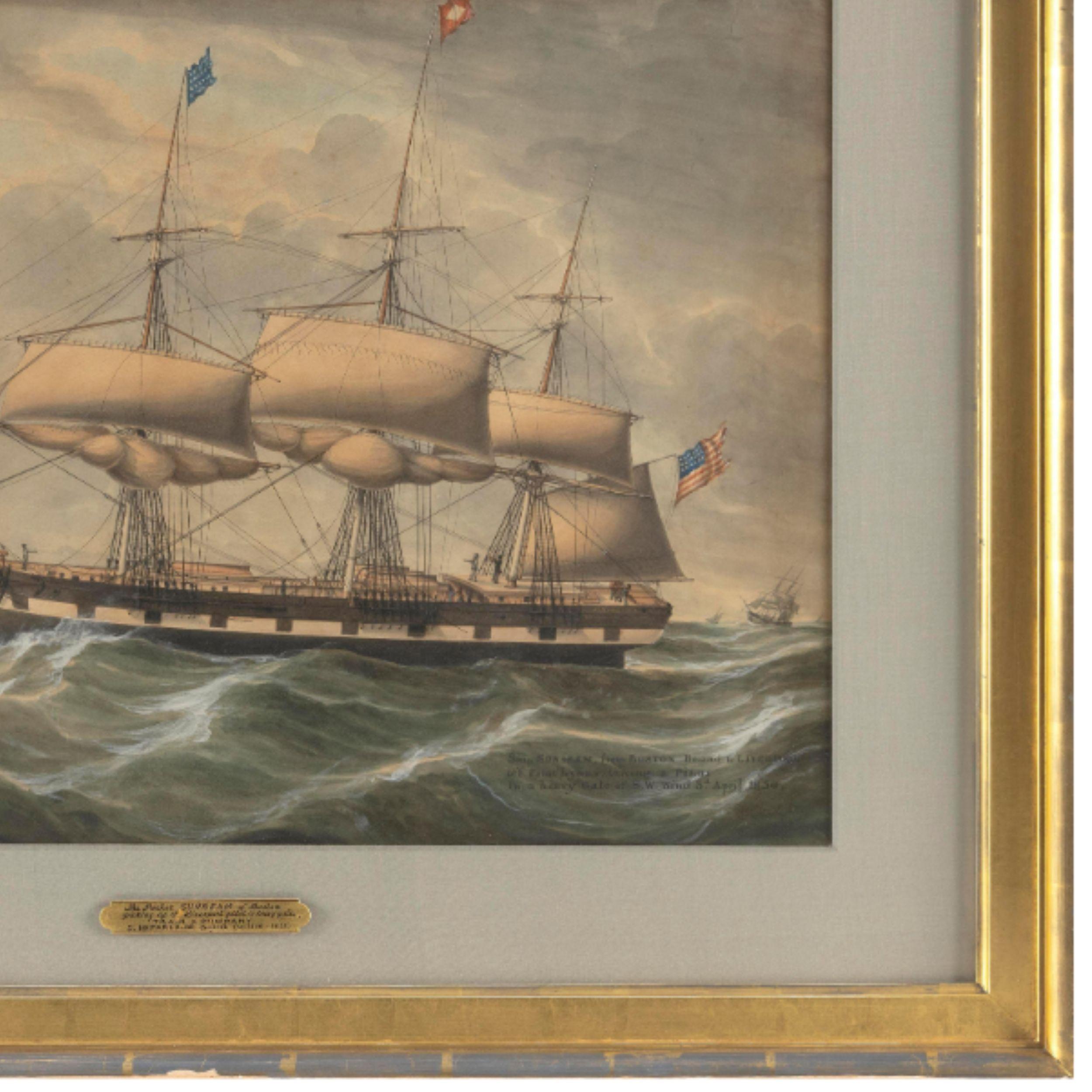„The Packet Sunbeam Of Boston Picking Up The Liverpool Pilot In Heavy Gale“ im Angebot 4