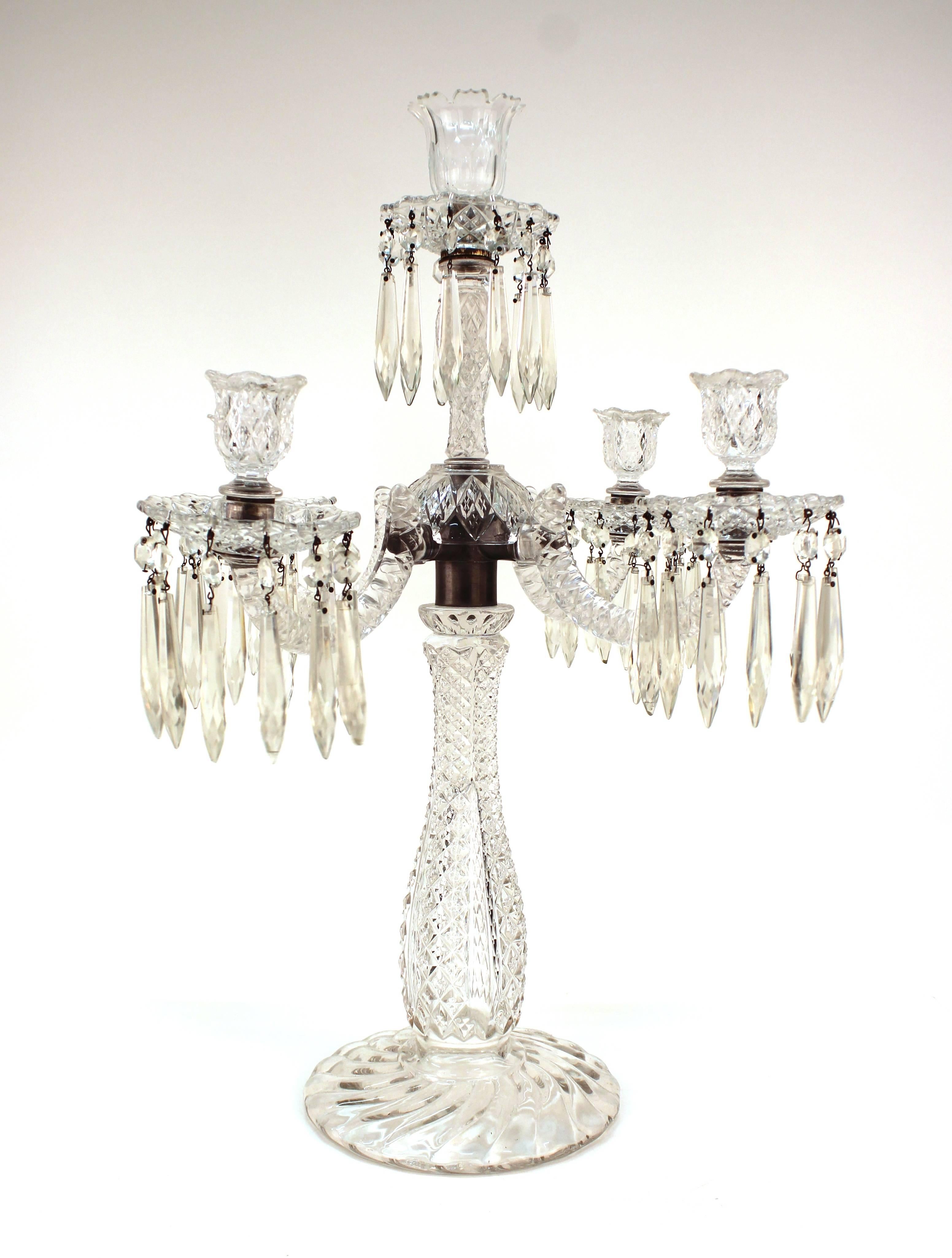 Duncan Miller Candelabra in Sandwich Glass 1