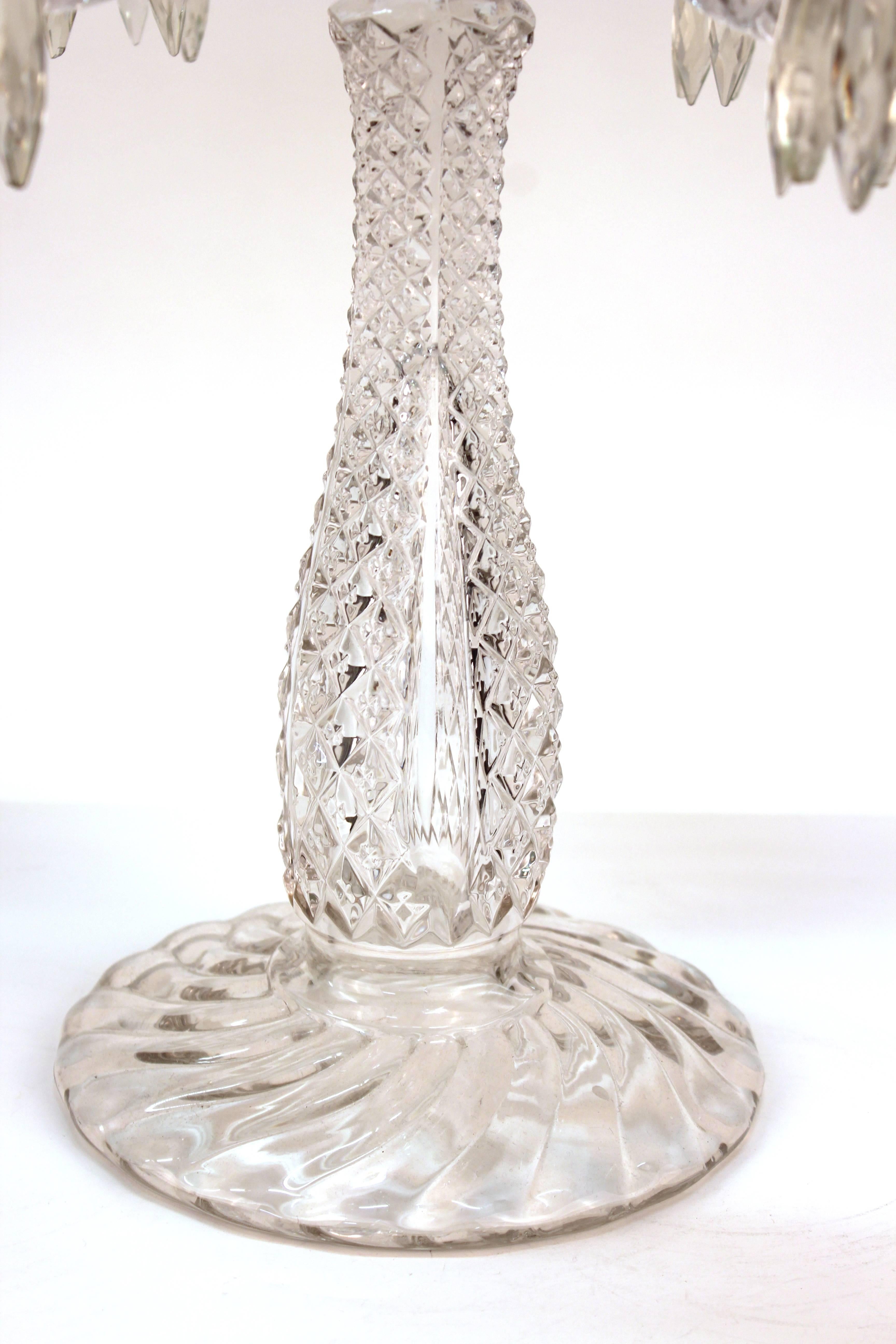 Arts and Crafts Duncan Miller Candelabra in Sandwich Glass