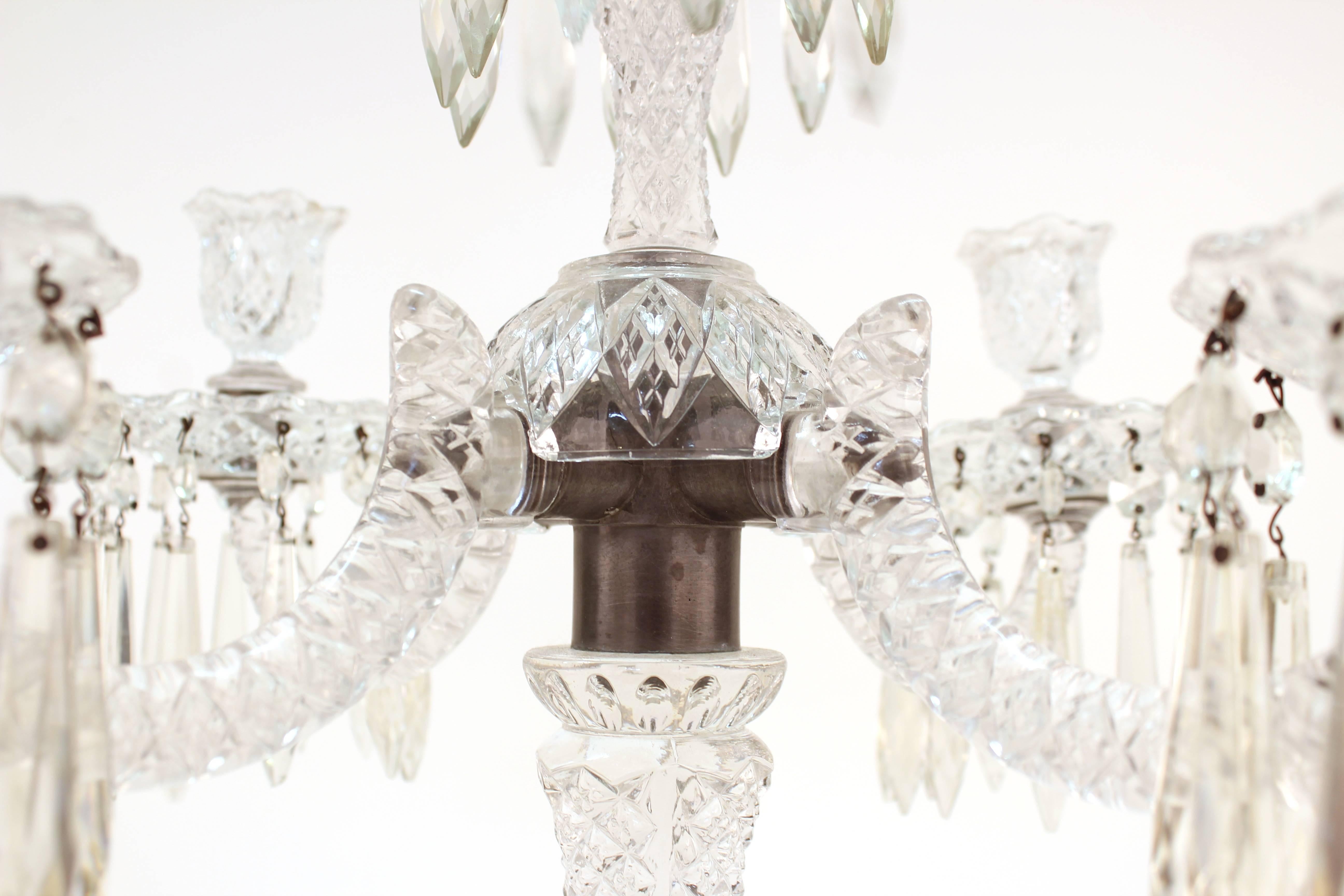 Duncan Miller Candelabra in Sandwich Glass In Good Condition For Sale In New York, NY
