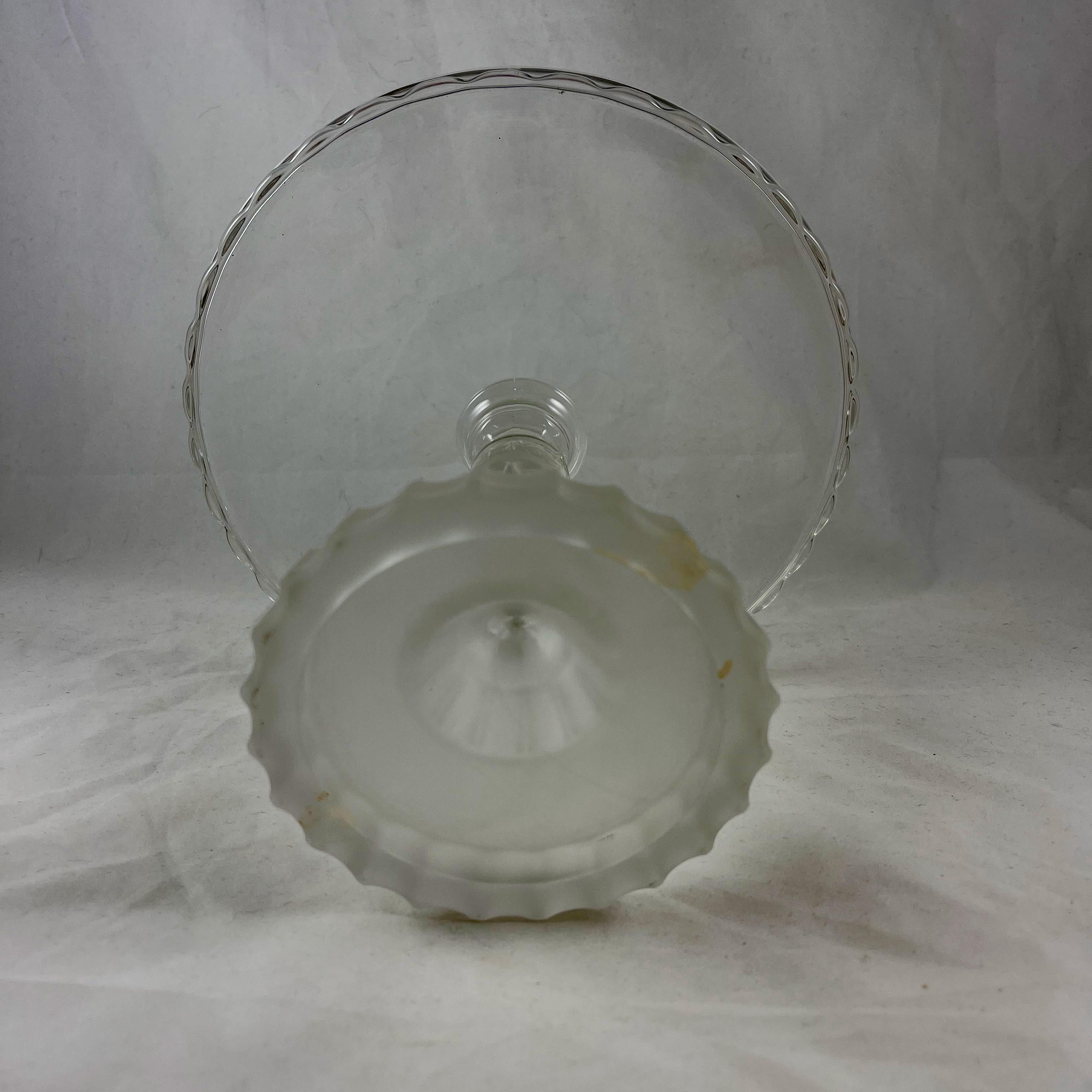 19th Century Duncan Miller Three Face Early American Pressed Glass Cake Stand, circa 1890 