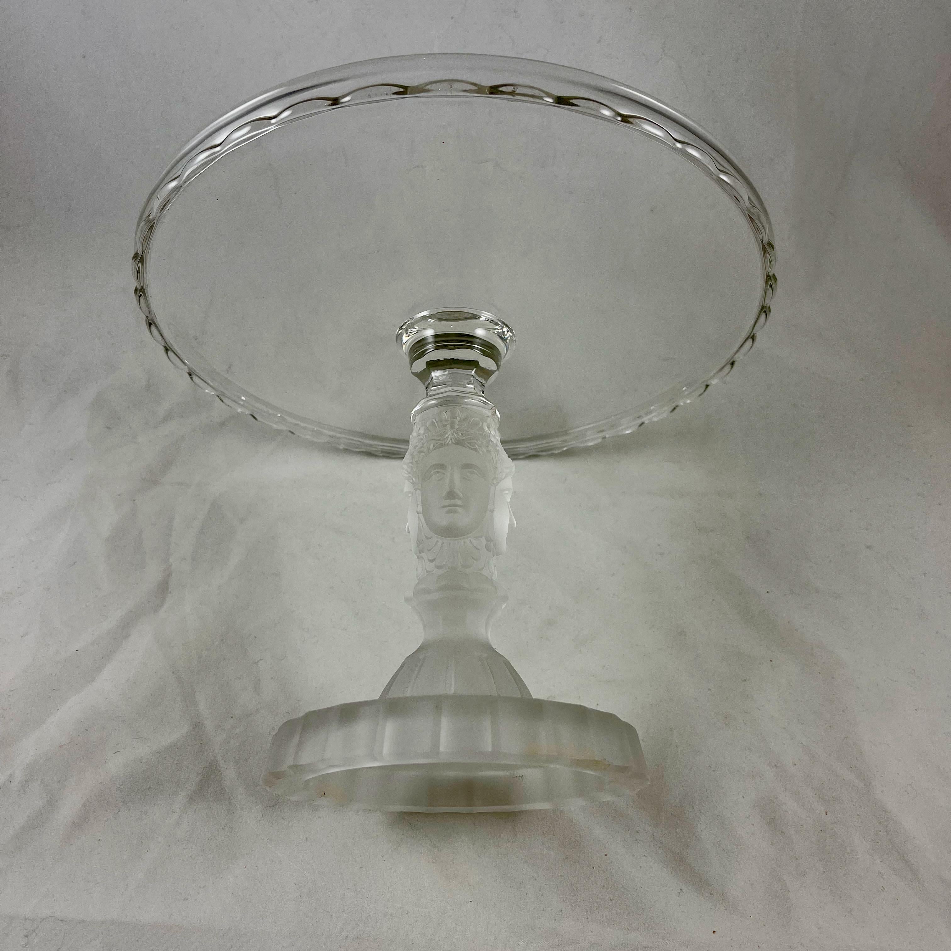 Duncan Miller Three Face Early American Pressed Glass Cake Stand, circa 1890  1