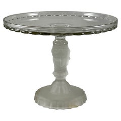 Duncan Miller Three Face Early American Pressed Glass Cake Stand, circa 1890