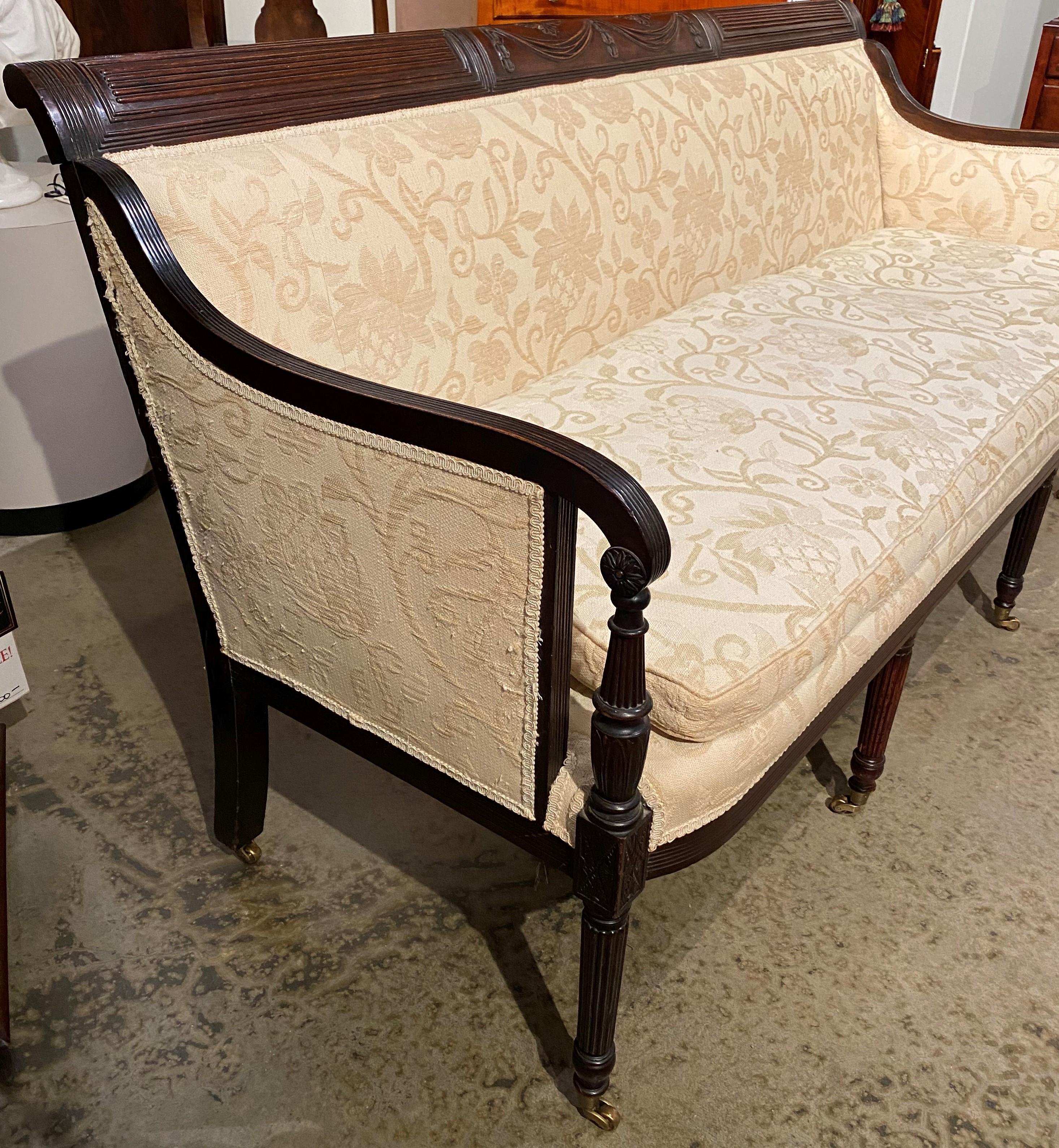 Colonial Revival Duncan Phyfe Style Federal Mahogany Sofa Attrib. to the Ernest F. Hagen Workshop