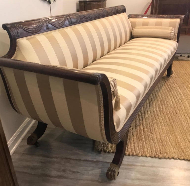 Duncan Phyfe Style Mahogany Sofa At 1stdibs