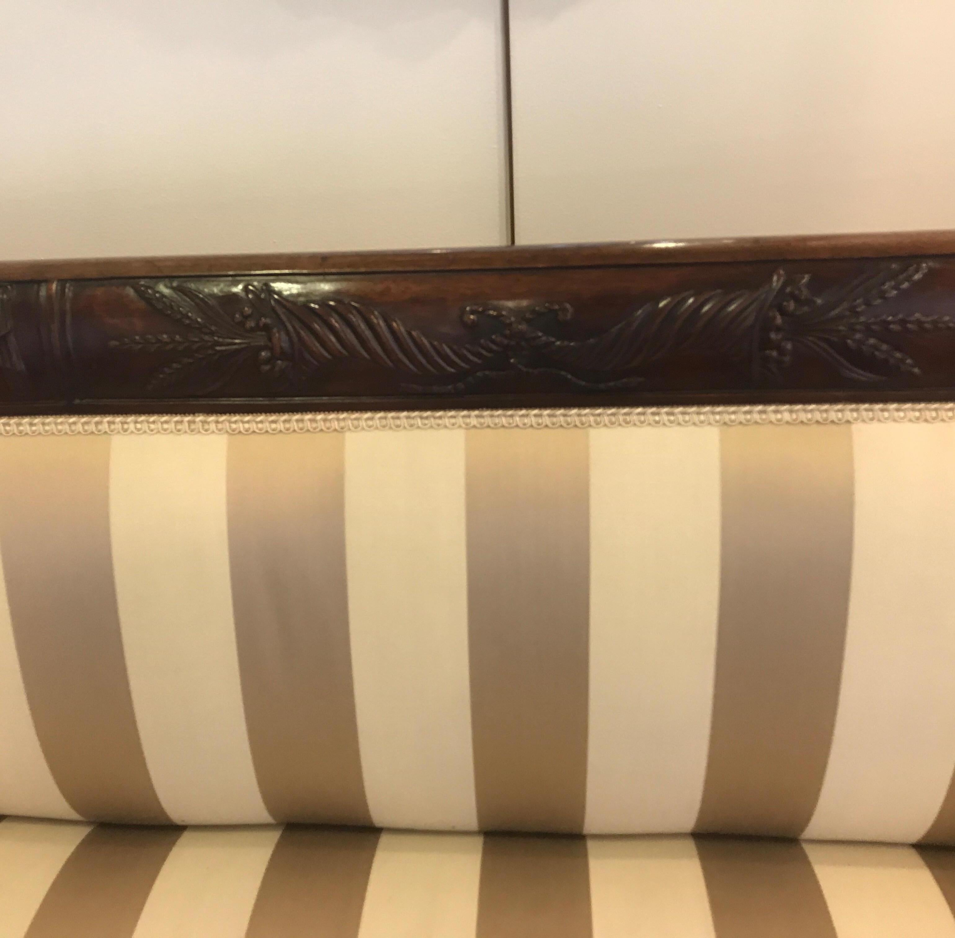 Hand-Carved Duncan Phyfe Style Mahogany Sofa