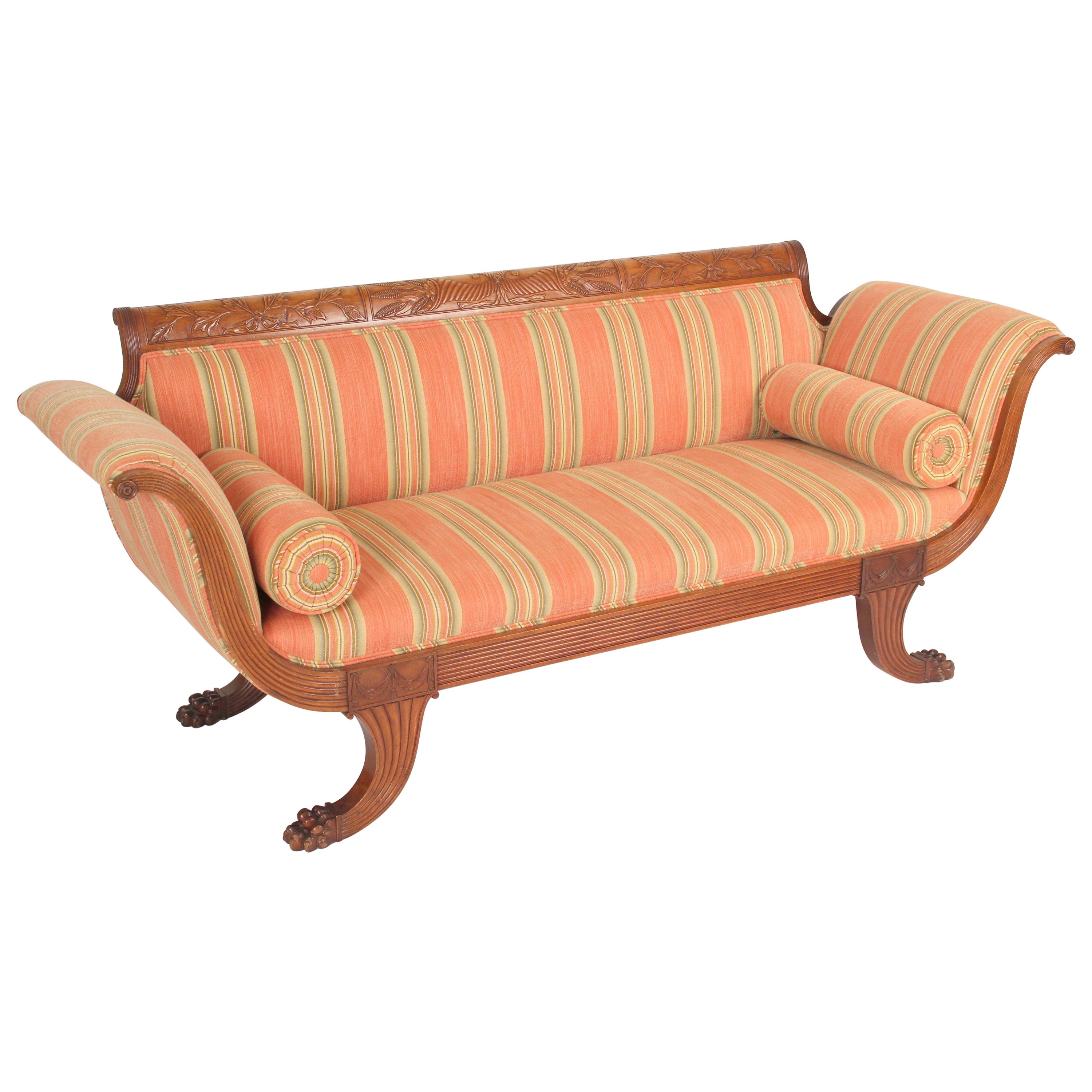 Duncan Phyfe Style Mahogany Sofa