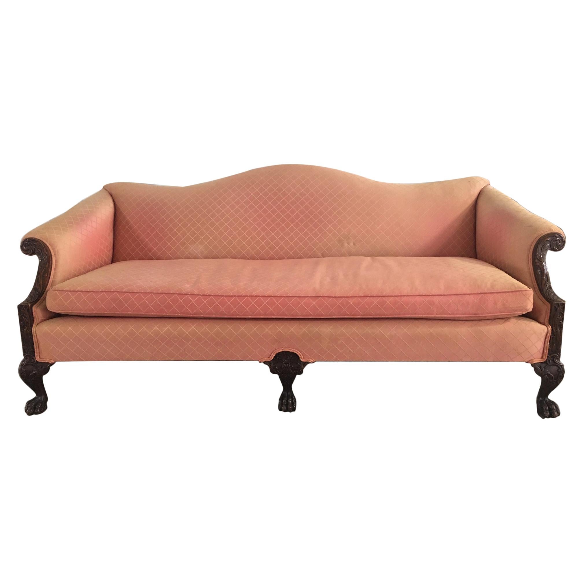 Duncan Phyfe Upholstered Camel Back Sofa, 19th Century