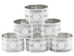 Duncan & Scobbie - Anneaux de serviette en argent sterling dans un coffret ancien