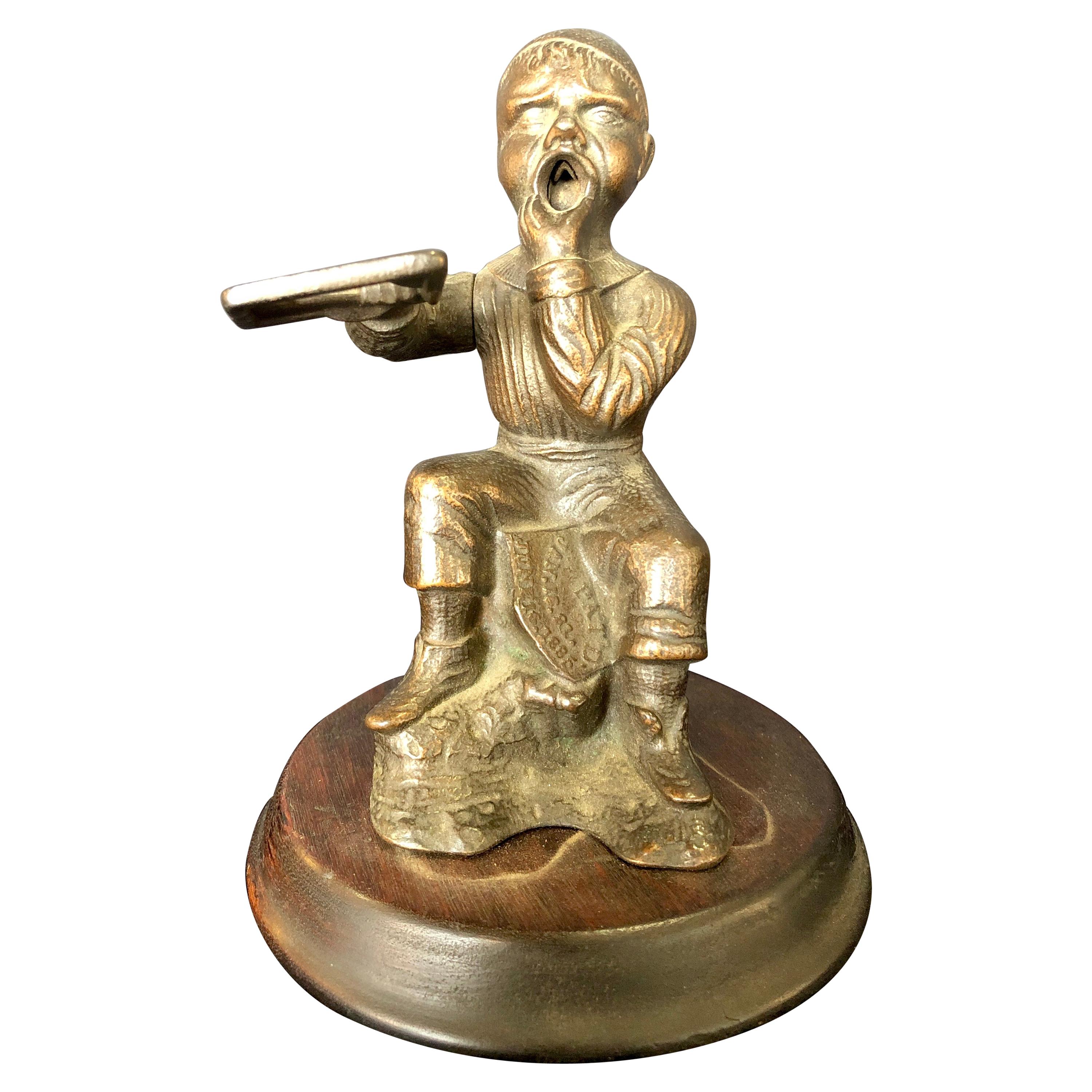 Support Porte-cigare Et Allumettes Plaqué Argent Tournant Du Siècle - Pièce Ancienne Rare, Occasion USA