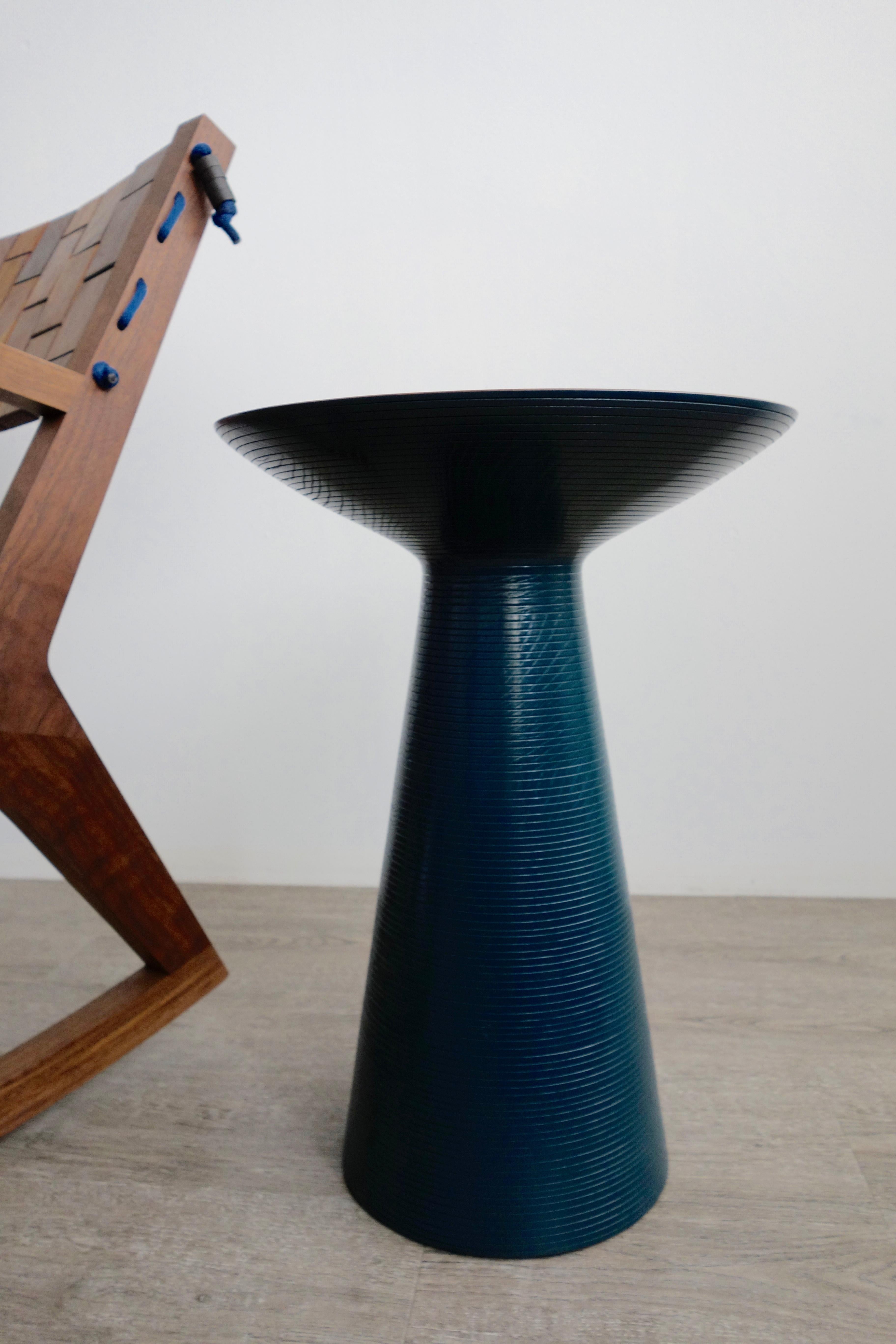 Modern Dunce Occasional Table, Handcrafted of Walnut and Ash  For Sale