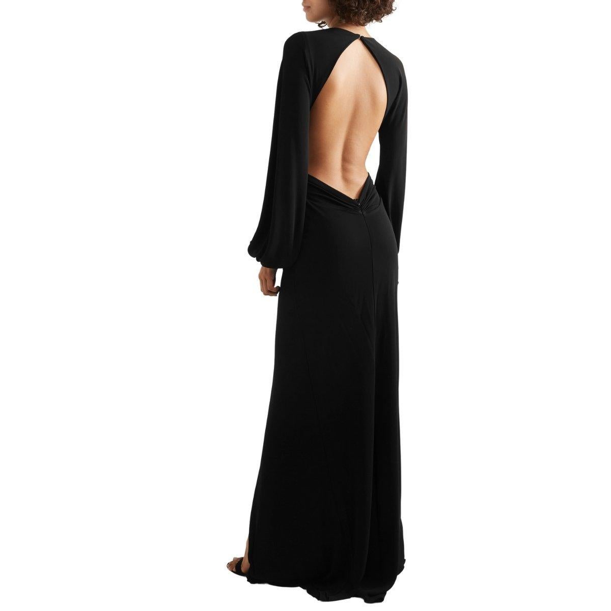 Dundas  Perlenbesetztes Georgette-Kleid mit Cutout (Schwarz) im Angebot