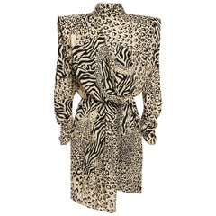 Dundas Cutout Draped Metallic Printed Crepe Mini Dress