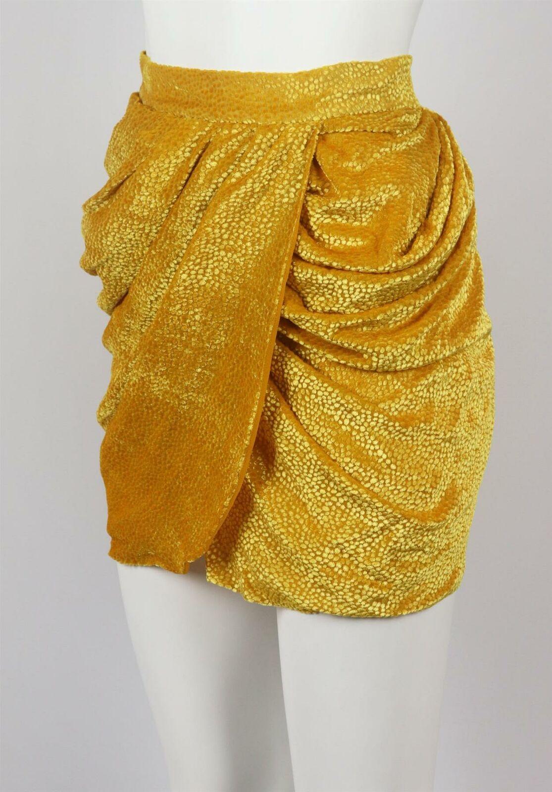 Arancia Dundas: minigonna in chiffon effetto wrap con drappeggio