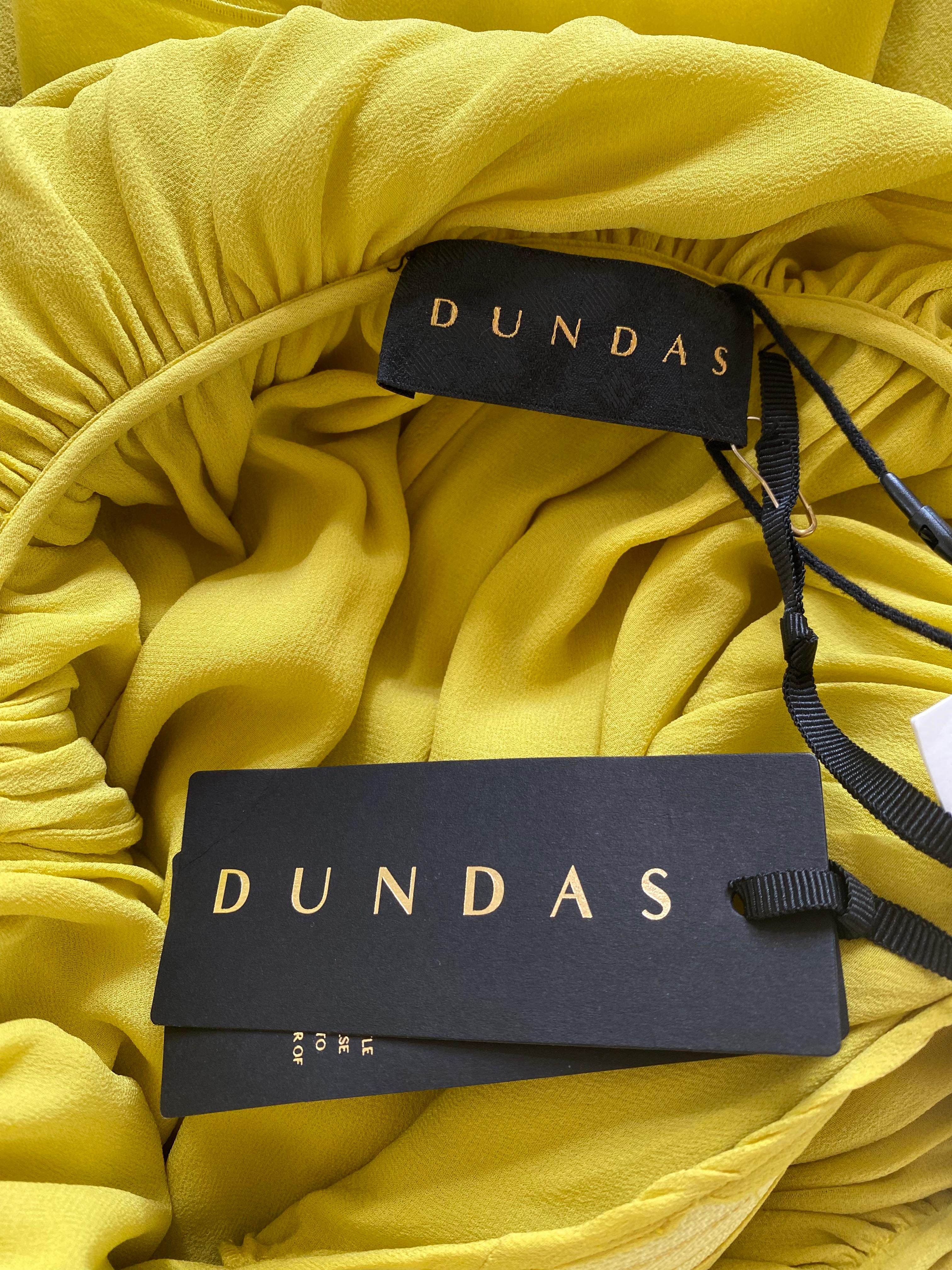Dundas Grecian Silk Long Yellow Formal Dress 1
