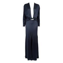 Dundas Navy Low Cut Ruched Dress Size M
