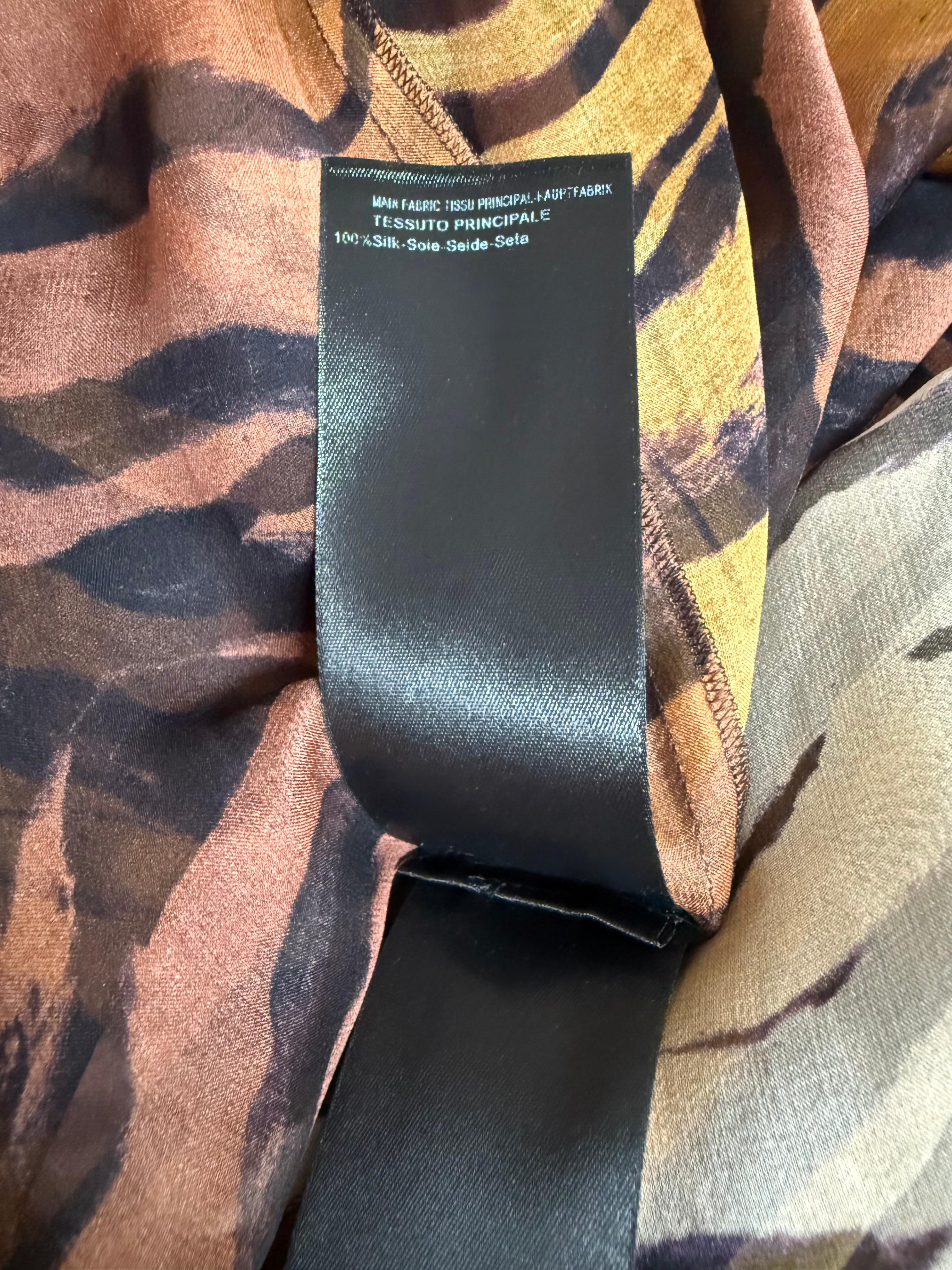 DUNDAS Runway F/W 2019 Couture Tiger Print Silk Cutout Gown with Train in vendita 8