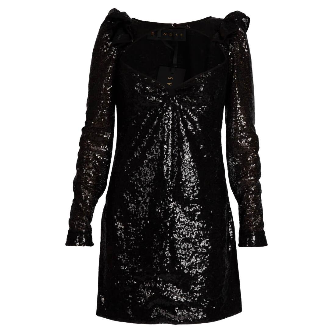 Dundas Women's Sequin Mini Dress Black Polyester