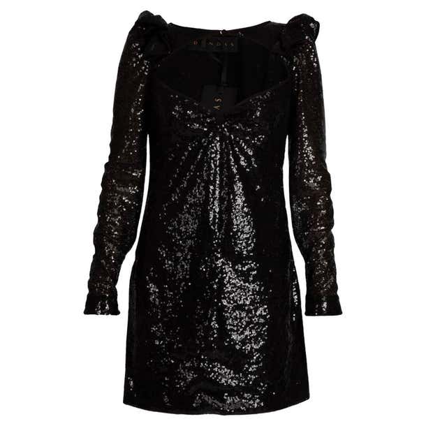 Dundas Women's Sequin Mini Dress Black Polyester For Sale at 1stDibs ...