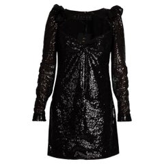 Dundas Women
s Sequin Mini Dress Black Polyester