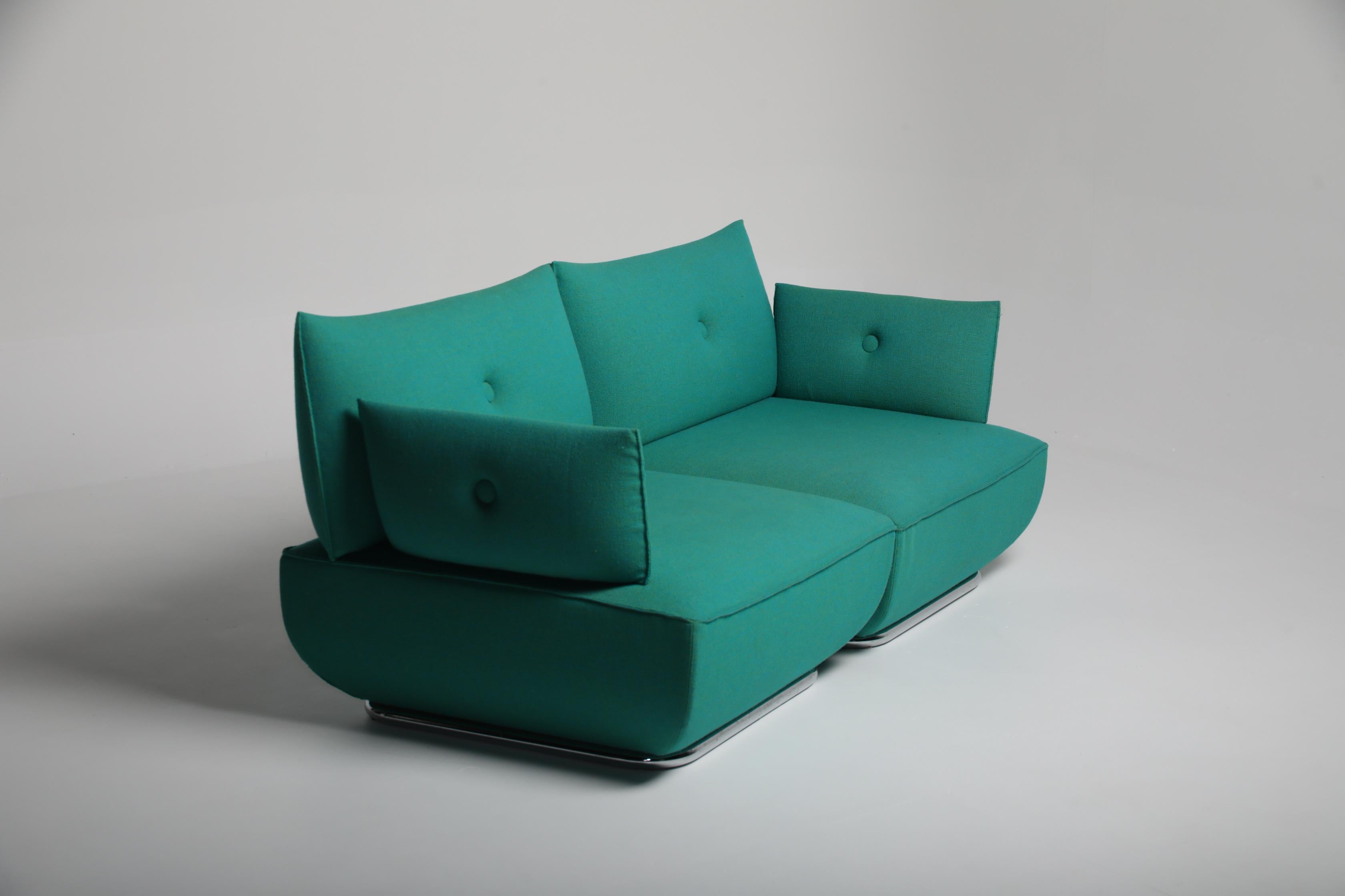 Dunder Modulares Sofa von Stefan Borselius für Blå Station, Polsterung in Teal, 2000er Jahre (Moderne) im Angebot