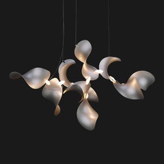 Dune 10 Cluster Chandelier in Silver Anodized Aluminum by MOSS Objects