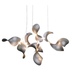 Dune 10 Cluster Chandelier in Silver Anodized Aluminum by MOSS Objects