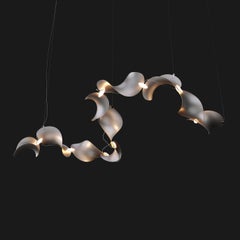 Dune 10 Curve Chandelier in Aluminum with Silver Anodized Finish by MOSS Objects