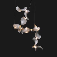 Dune 10 Spiral Chandelier in Silver Anodized Aluminum by MOSS Objects