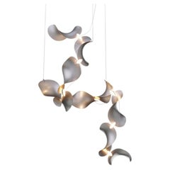 Dune 10 Spiral Chandelier in Silver Anodized Aluminum by MOSS Objects