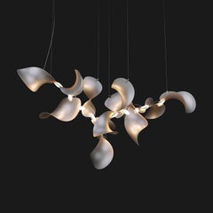 Dune 12 Cluster Chandelier in Silver Anodized Aluminum by MOSS Objects