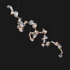 Dune 20 Spiral Chandelier in Silver Anodized Aluminum by MOSS Objects