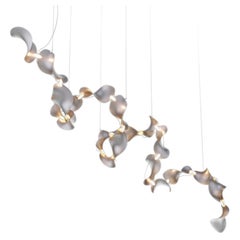 Dune 20 Spiral Chandelier in Silver Anodized Aluminum by MOSS Objects