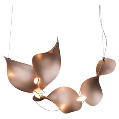 'Dune 4 Curve Line' Pendant Lamp in Copper Tone Aluminum for Moss Objects