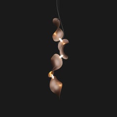 'Dune 4 Vertical Line' Pendant Lamp in Copper Tone Aluminum for Moss Objects